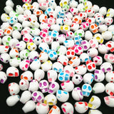 100pcs 10*13mm Skull Beads Acrylic Mixed Colors Jewelry Making DIY Bracelet