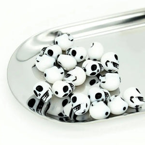 100pcs Bag Small Skull Bone Halloween Props 10mm Ghost DIY Jewelry Acrylic Beads