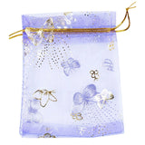 100pcs 10x12cm Purple Butterfly Drawstring Bags for Wedding Candy Jewelry