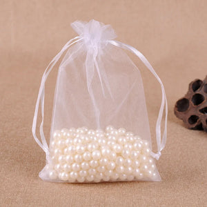 100pcs Organza Drawstring Bags 13x18cm Wedding Party Gift Pouches