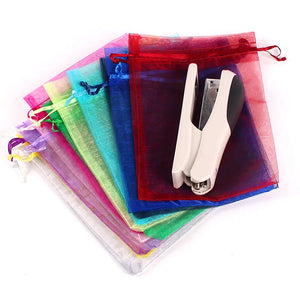 100pcs Organza Drawstring Bags 13x18cm Wedding Party Gift Pouches