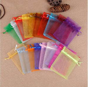 100pcs Organza Bags 9x12cm Jewelry Candy Packaging Bags