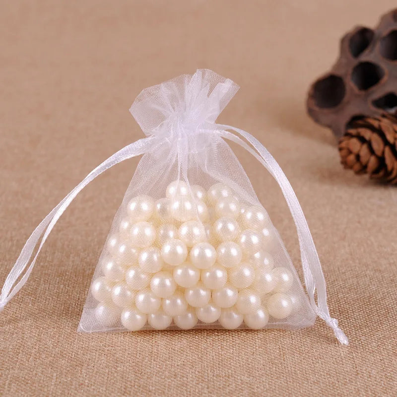 100pcs Organza Bags 9x12cm Jewelry Candy Packaging Bags