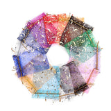 100pcs Moon Star Organza Bags 7x9cm Christmas Drawstring Gift Bag