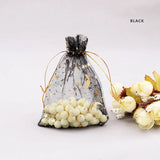 100pcs Moon Star Organza Bags 7x9cm Christmas Drawstring Gift Bag