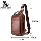 Men Leather Chest Bag Messenger Bag