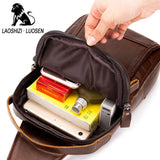Men Leather Chest Bag Messenger Bag