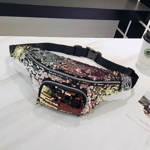 Hot Lady Casual Sequins Messenger Bag Female Leisure Chest Bag