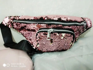Hot Lady Casual Sequins Messenger Bag Female Leisure Chest Bag