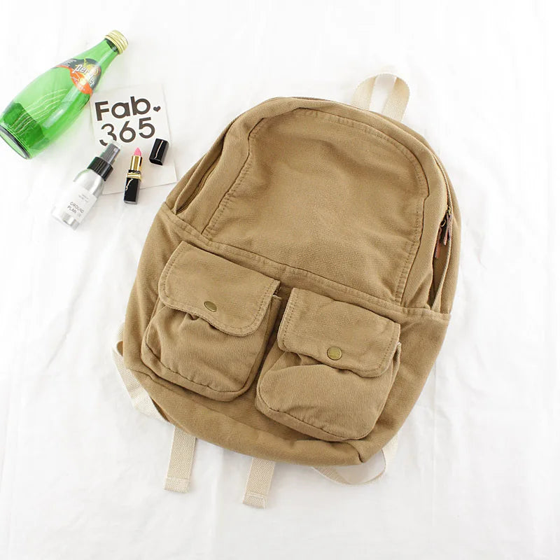 Female Canvas Travel Backpack Schoolbag