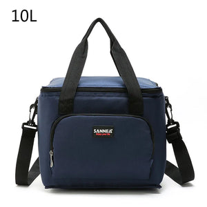 10L Cooler Bag Thermal Insulated Refrigerator Tote Lunch Box Zipper Picnic Bag