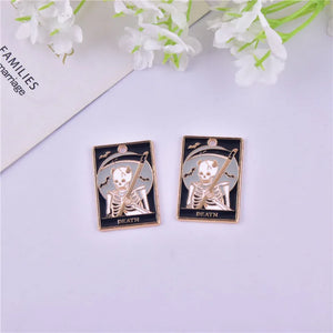 10PCS Halloween Tarot Card Alloy Pendant DIY Charm Enamel Crafts