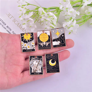 10PCS Halloween Tarot Card Alloy Pendant DIY Charm Enamel Crafts
