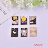 10PCS Halloween Tarot Card Alloy Pendant DIY Charm Enamel Crafts