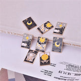 10PCS Halloween Tarot Card Alloy Pendant DIY Charm Enamel Crafts