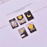 10PCS Halloween Tarot Card Alloy Pendant DIY Charm Enamel Crafts
