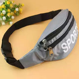 10PCS Canvas Waist Pack Waterproof Phone Pocket Belt Waist Bags Red Grey