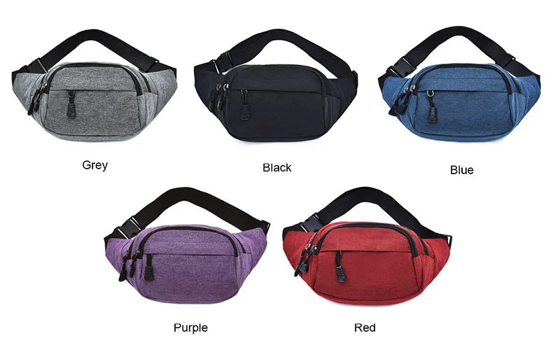 Waterproof Oxford Waist Pack Male Travel Running Belt Waist Bag