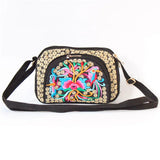 10PCS Floral Embroidery Women Waist Bags Vintage Canvas Travel Waist Packs