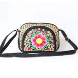 10PCS Floral Embroidery Women Waist Bags Vintage Canvas Travel Waist Packs