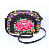 10PCS Floral Embroidery Women Waist Bags Vintage Canvas Travel Waist Packs