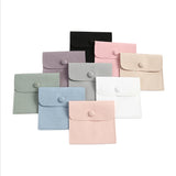 10PCS Microfiber Jewelry Packaging Velvet Gift Bags Small Snap Button Pouches