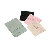 10PCS Microfiber Jewelry Packaging Velvet Gift Bags Small Snap Button Pouches
