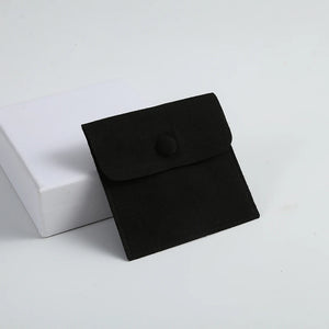 10PCS Microfiber Jewelry Packaging Velvet Gift Bags Small Snap Button Pouches
