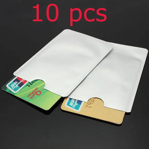 10PCS RFID Blocking Card Sleeve Waterproof Aluminum Foil Holder