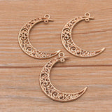 10Pcs 33*40mm Hollow Moon Charm Metal Pendant For DIY Jewelry Making