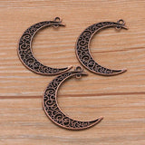 10Pcs 33*40mm Hollow Moon Charm Metal Pendant For DIY Jewelry Making