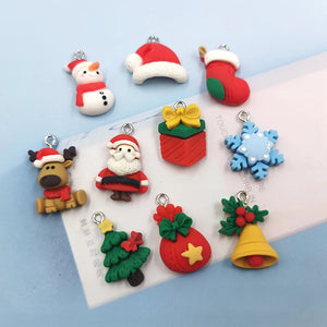 10Pcs Christmas Charms DIY Earring Resin Pendant C1072