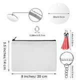 10Pcs DIY Canvas Pencil Case Set with Acrylic Keychain Blank