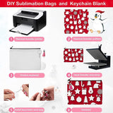 10Pcs DIY Canvas Pencil Case Set with Acrylic Keychain Blank
