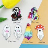 10Pcs Flying Ghost Halloween Acrylic Charms Specter Earring Pendant DIY Accessor