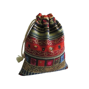 10Pcs Cotton Drawstring Pouches Wedding Favor Bags Vintage Sachet 9.5*12cm