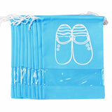 10Pcs Shoe Dust Covers Non-Woven Drawstring Storage Bag Travel Pouch