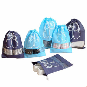 10Pcs Shoe Dust Covers Non-Woven Drawstring Storage Bag Travel Pouch