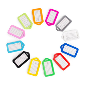 10Pcs Colorful Travel Luggage Tags Labels With Straps