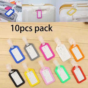 10Pcs Colorful Travel Luggage Tags Labels With Straps