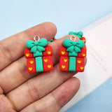 10pcs Christmas Bowknot Resin Charms For Jewelry Making