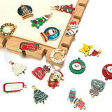 10pcs Christmas Tree Socks Enamel Charm DIY Bracelet Necklace Accessories