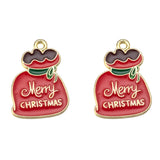 10pcs Christmas Tree Socks Enamel Charm DIY Bracelet Necklace Accessories