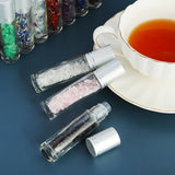 10pcs Healing Crystal Roll-On Essential Oil Bottles with Semiprecious Stones
