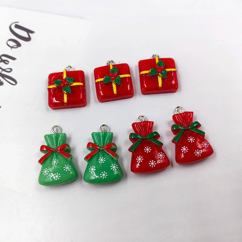 10pcs European Christmas Snow Bag Charms for Jewelry Making