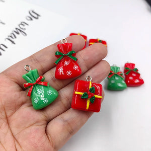 10pcs European Christmas Snow Bag Charms for Jewelry Making