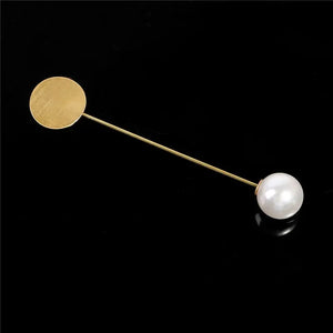 10pcs Rhodium Pearl Alloy Brooch Pin Base Blank Tray DIY Accessory