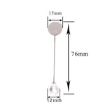 10pcs Rhodium Pearl Alloy Brooch Pin Base Blank Tray DIY Accessory