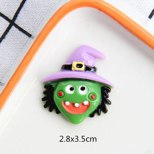 10pcs Halloween Resin Ornaments Flatback Embellishment Charms for DIY Making