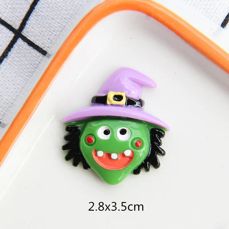 10pcs Halloween Resin Ornaments Flatback Embellishment Charms for DIY Making